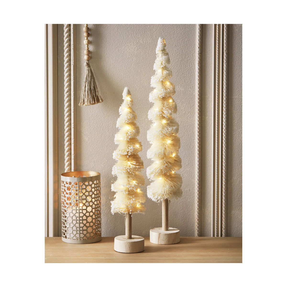 Snow tipped Spiral Sisal Tree Tl White Christmas