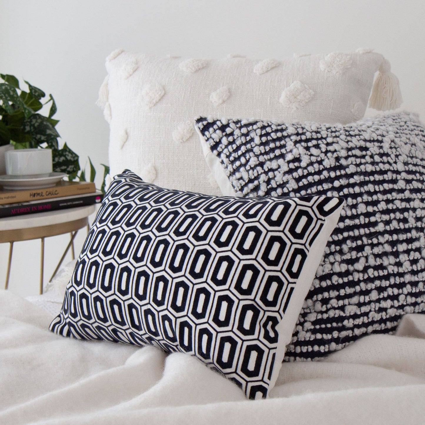 Lillee Polka Dot Shag Pillow