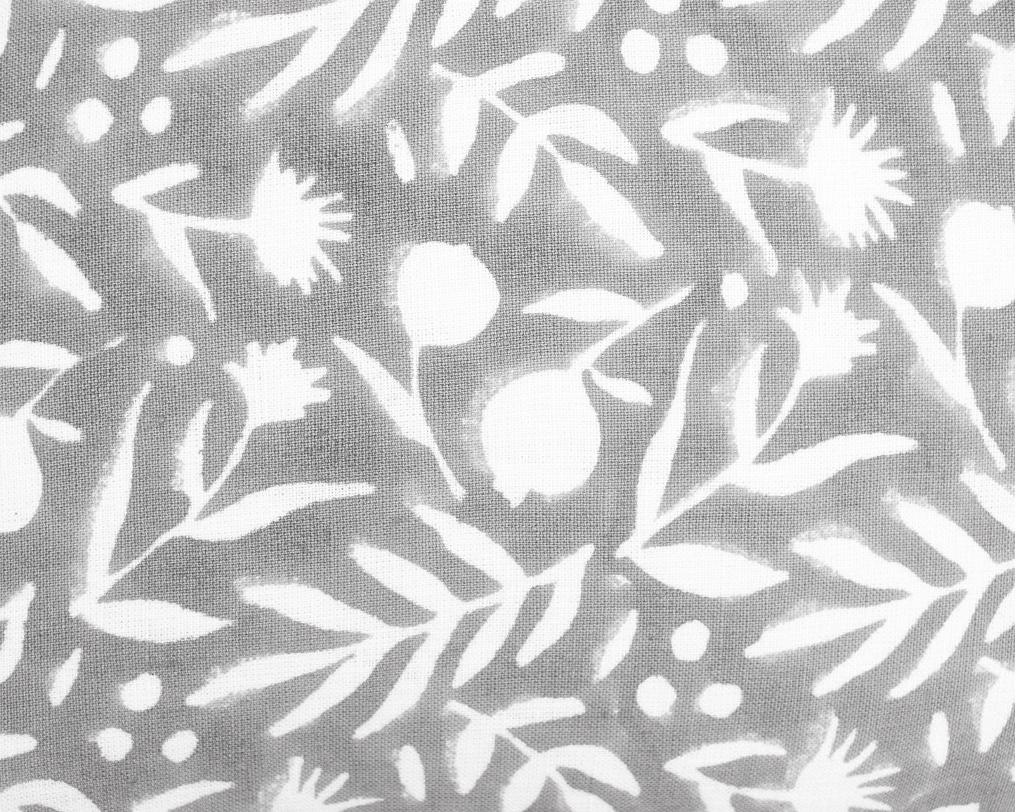 Aja Floral Block Print Pillow - Feather Gray