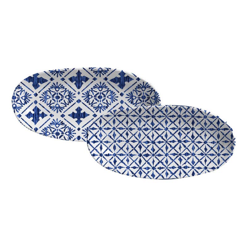 Deep Oval Platter Large 12.6 x 6.3" Set of 2 designs Maya