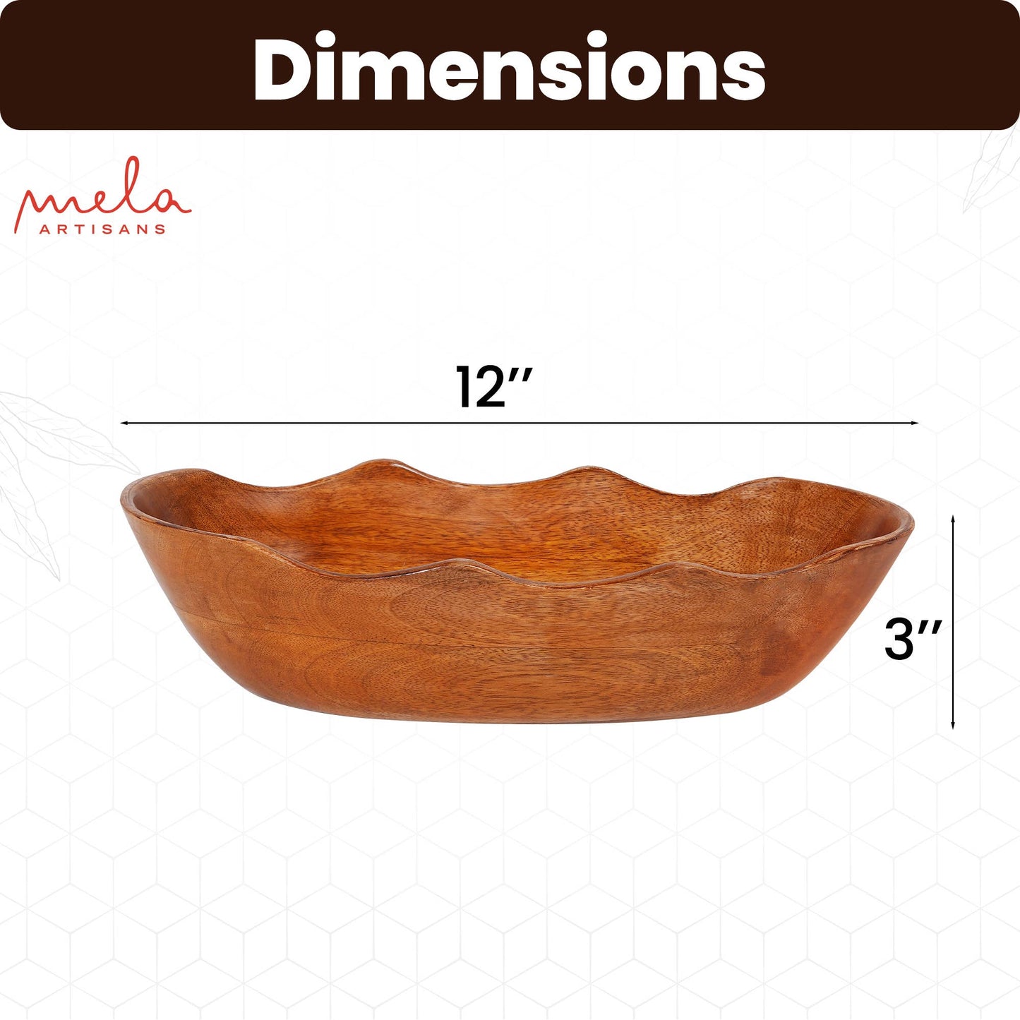 Oblong Scallop Bowl - Mangowood, Medium Polish