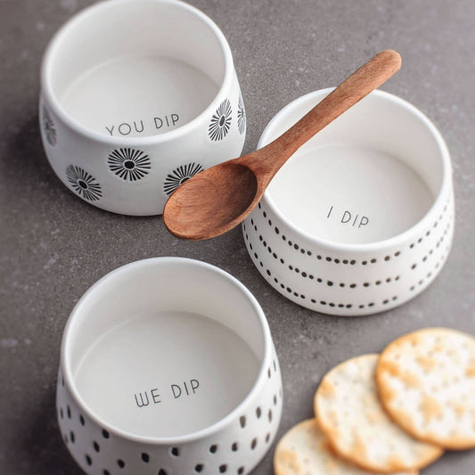Milo Dip Bowls w/ Round Spoons S/3