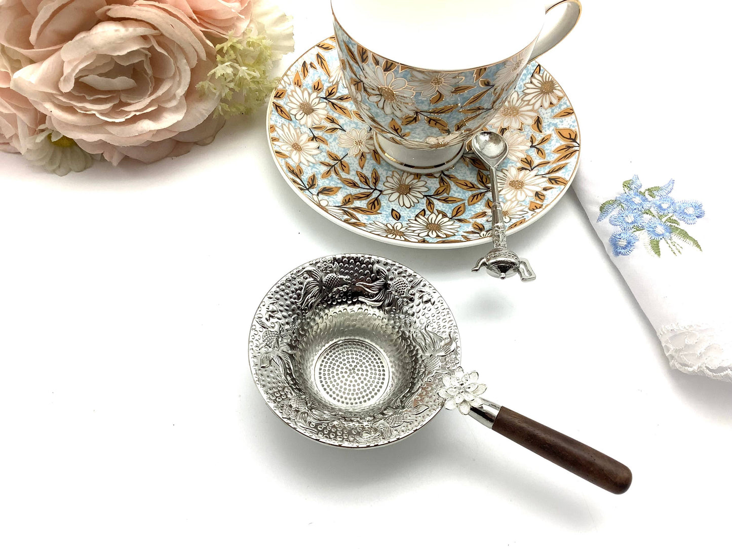 Premium Stainless Steel Tea Infuser Strainer with handle