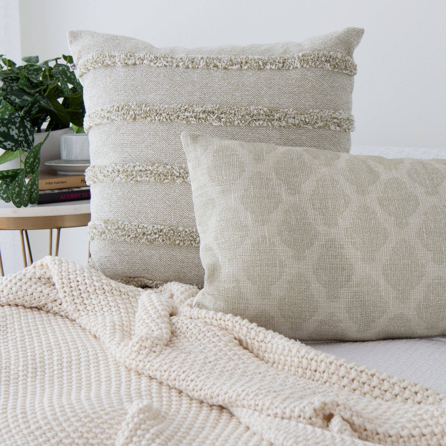 Layla Tufted Striped Pillow - Decorative, Textured