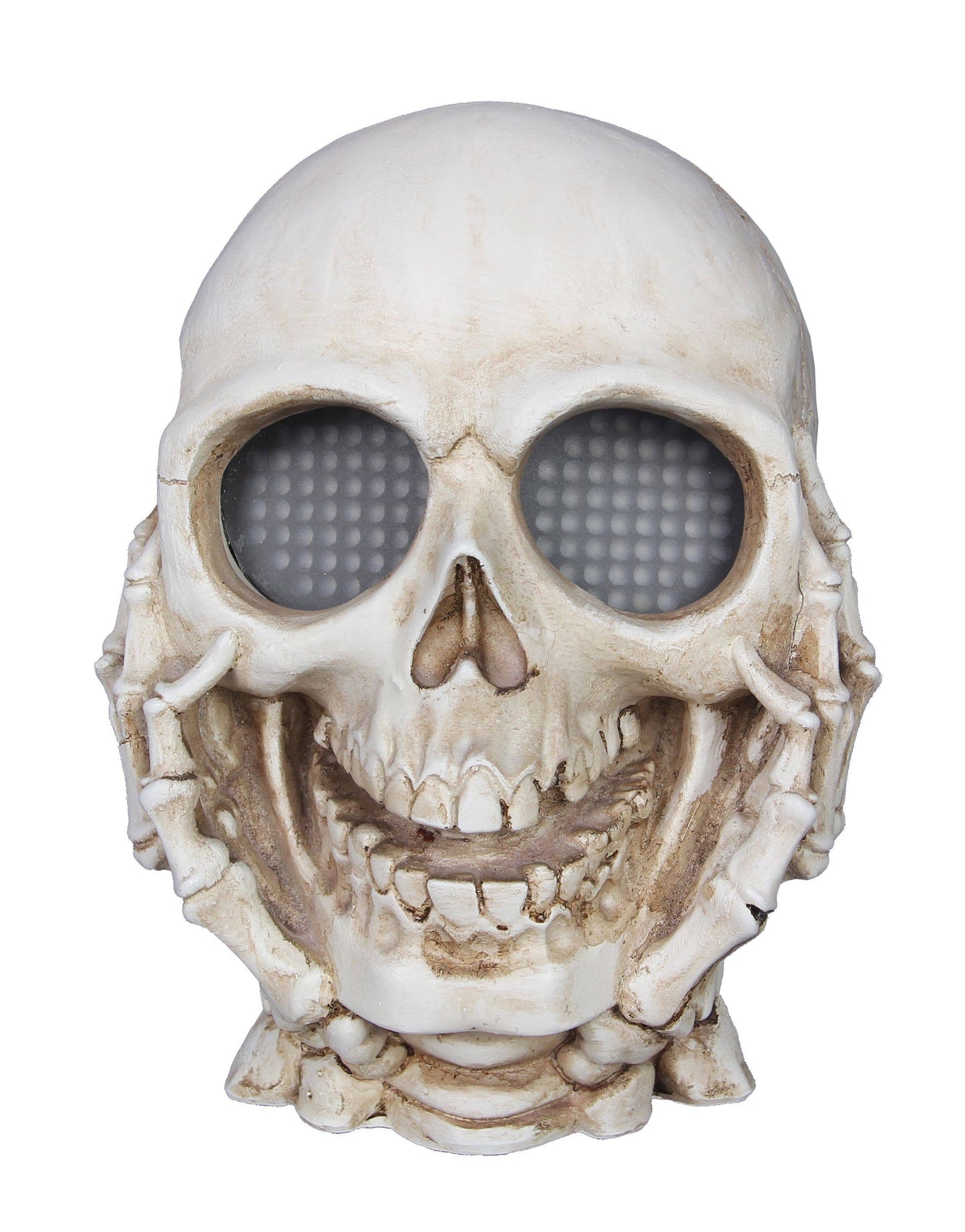Resin Skull With LED Spinning Eyeballs Halloween