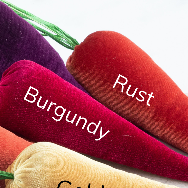 Lush Velvet Carrots Spring Basket Decor, Unique Wall Hanging