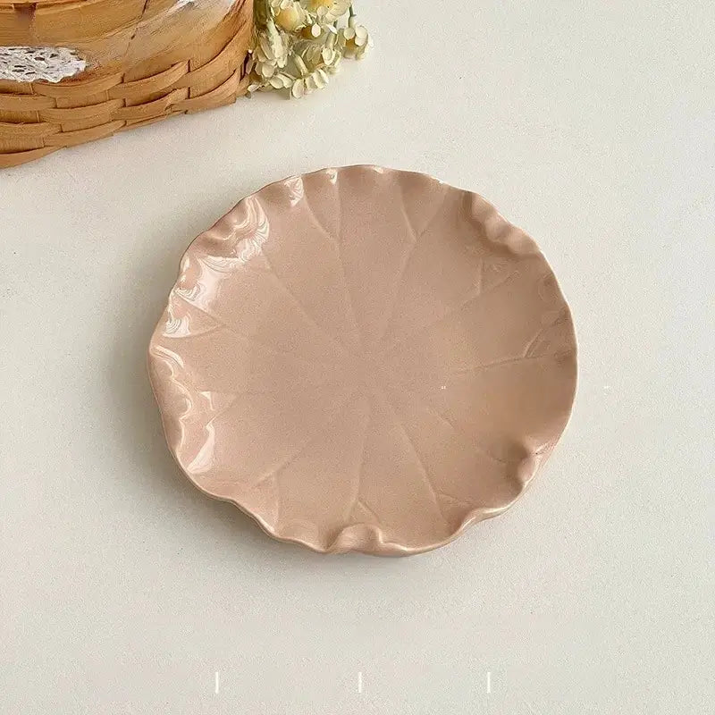 Elegant 6" Ceramic Leaf Dessert & Appetizer Plate (4 colors)