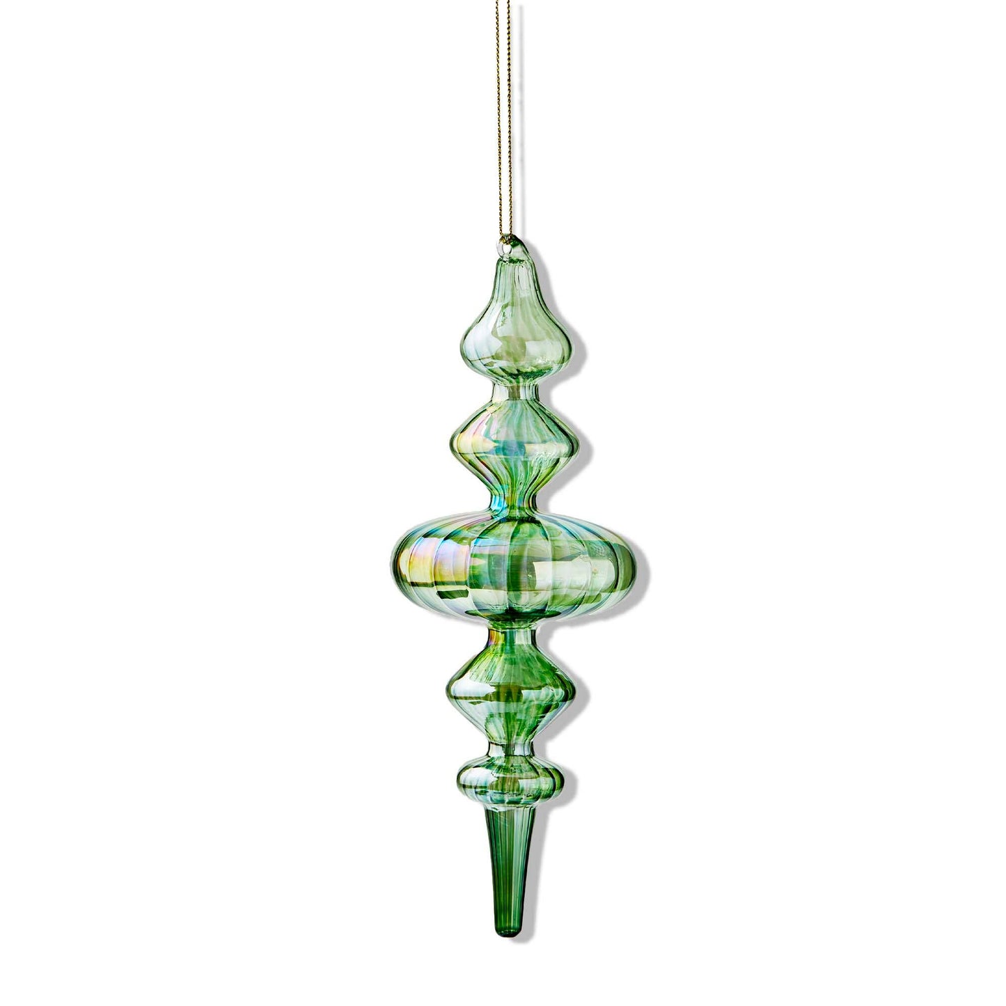 Iridescent Finial Ornament Green