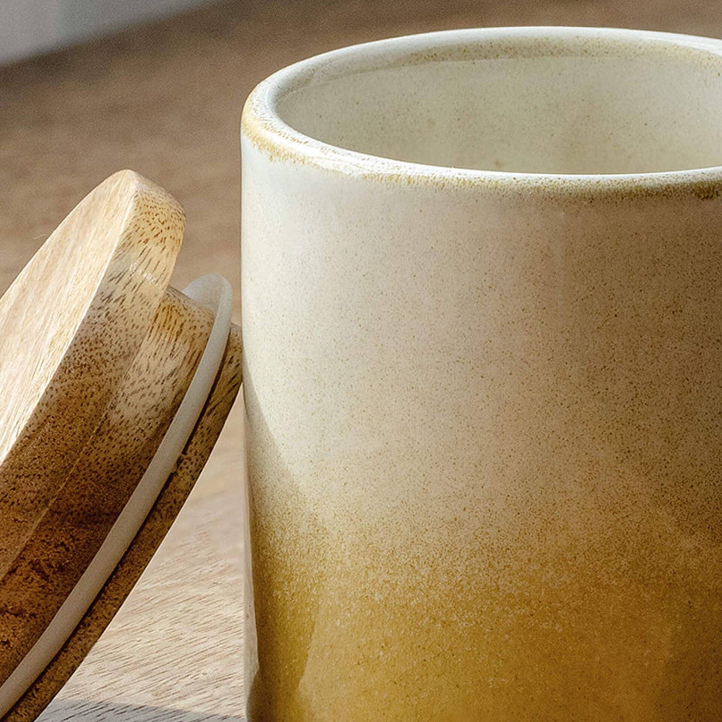 Manali Ceramic Jar w/ Lid in Ombre