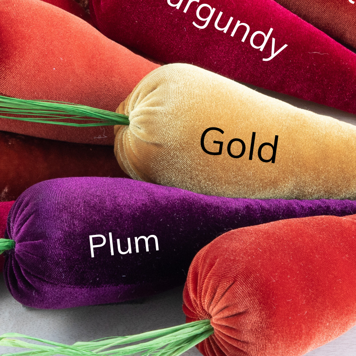 Lush Velvet Carrots Spring Basket Decor, Unique Wall Hanging