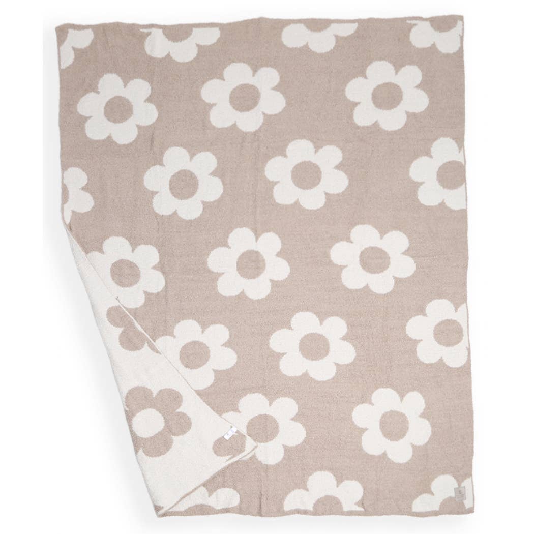 Daisy Pattern Print Cozy Soft Throw Blanket