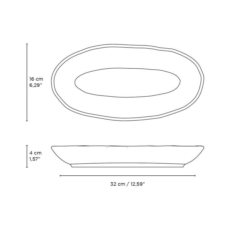 Deep Oval Platter Large 12.6 x 6.3" Set of 2 designs Maya