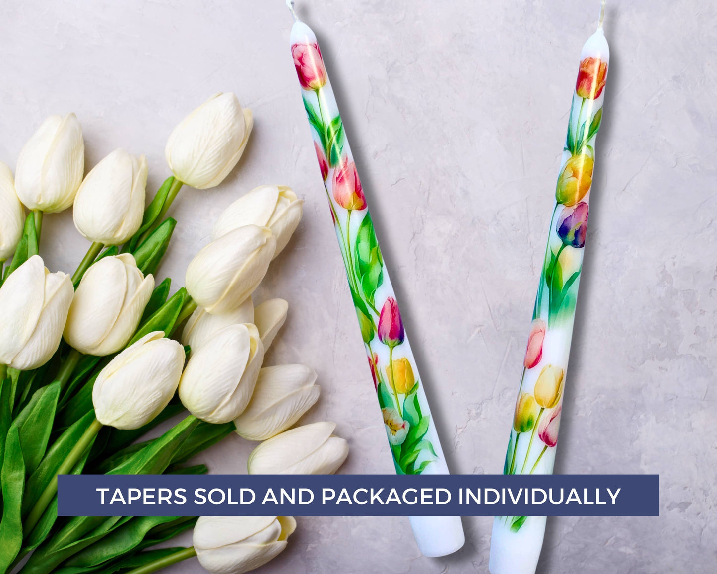 Spring Tulips Taper Candles for Home Decor and Gifts