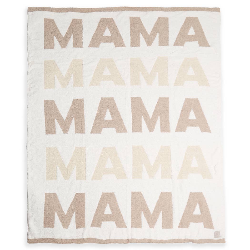 MAMA Repeating Text Print Soft Throw Blanket
