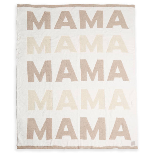 MAMA Repeating Text Print Soft Throw Blanket