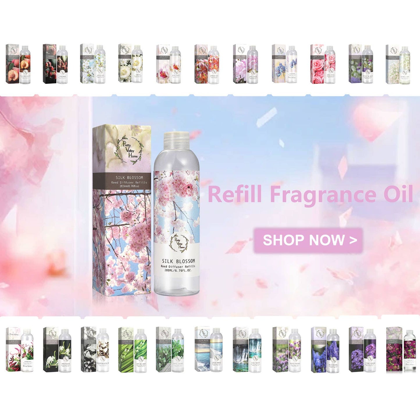 200ml Fragrance Diffuser Refill Oil - White Jasmine
