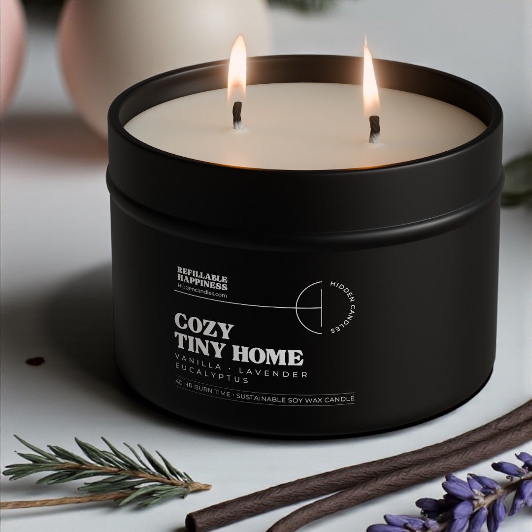 Cozy Tiny Home Candle 10.6 oz – Lavender, Vanilla & Eucalyptus