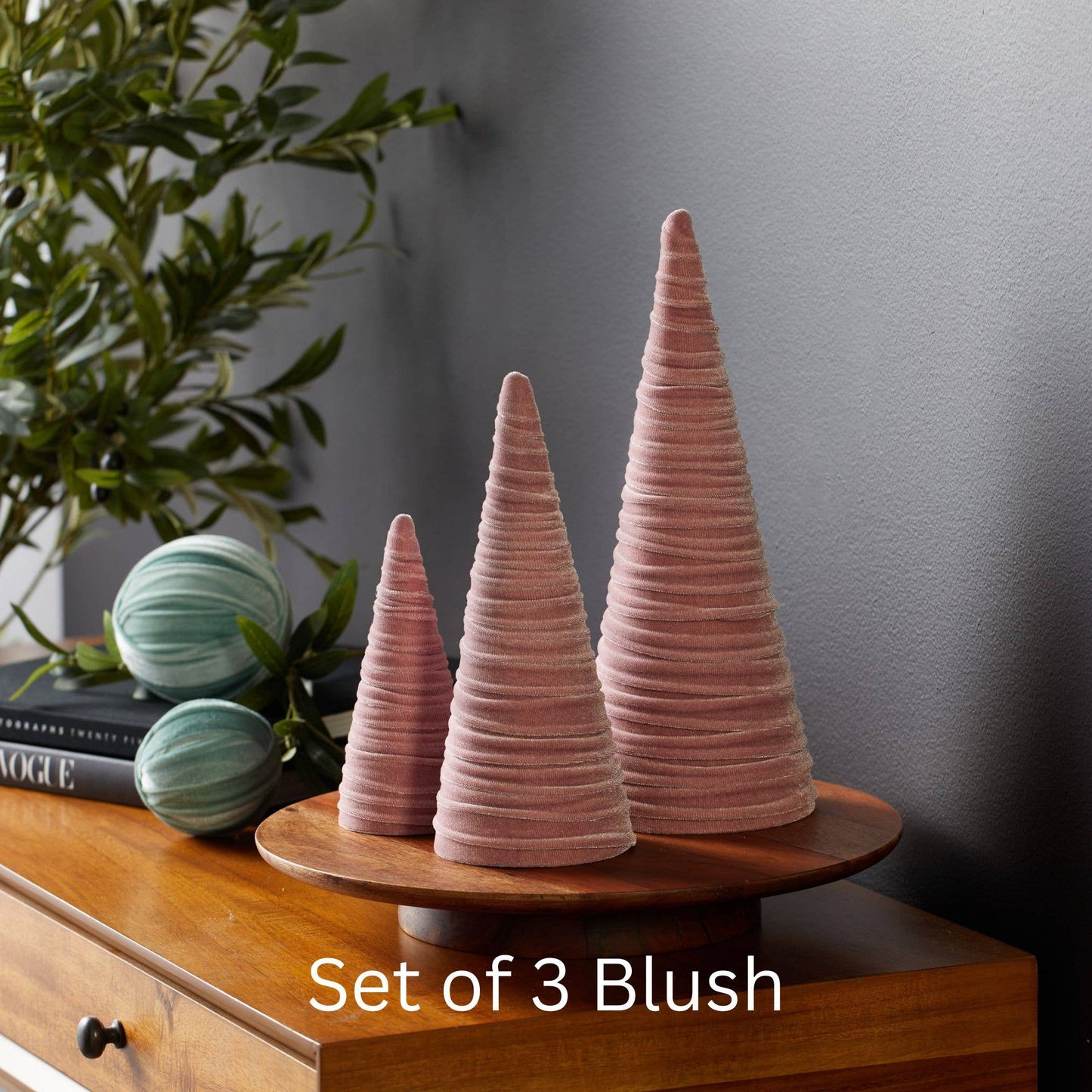 Velvet Cones Set of 3