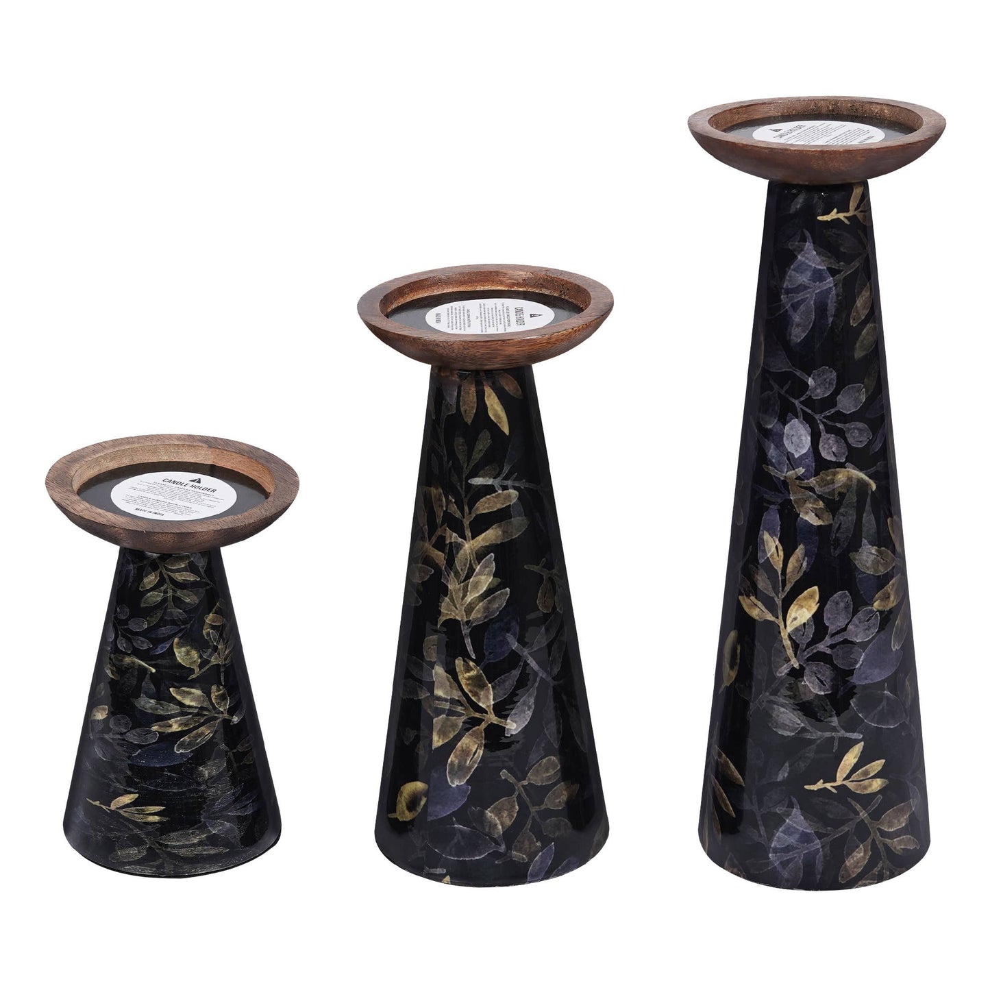 Moody Floral Candle Holder Set