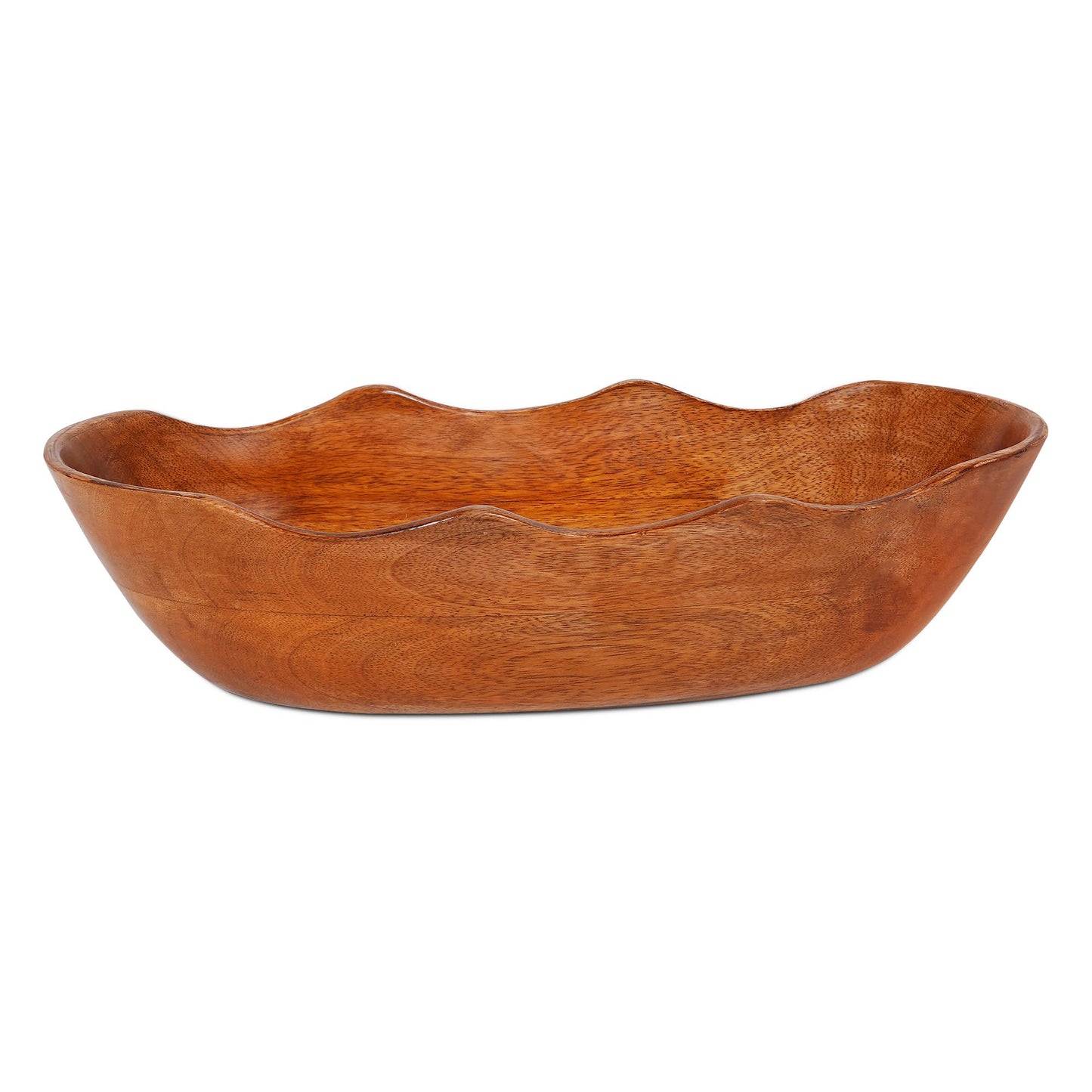Oblong Scallop Bowl - Mangowood, Medium Polish