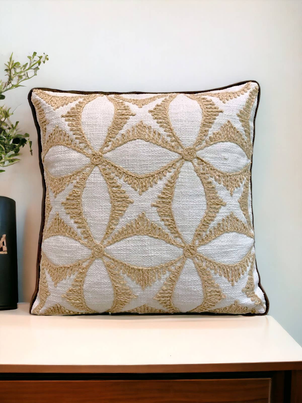 Handmade Floral Throw Pillow