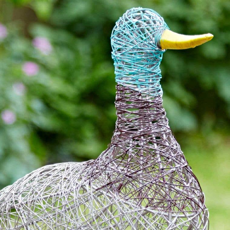 Handmade Duck Wire Garden Ornament