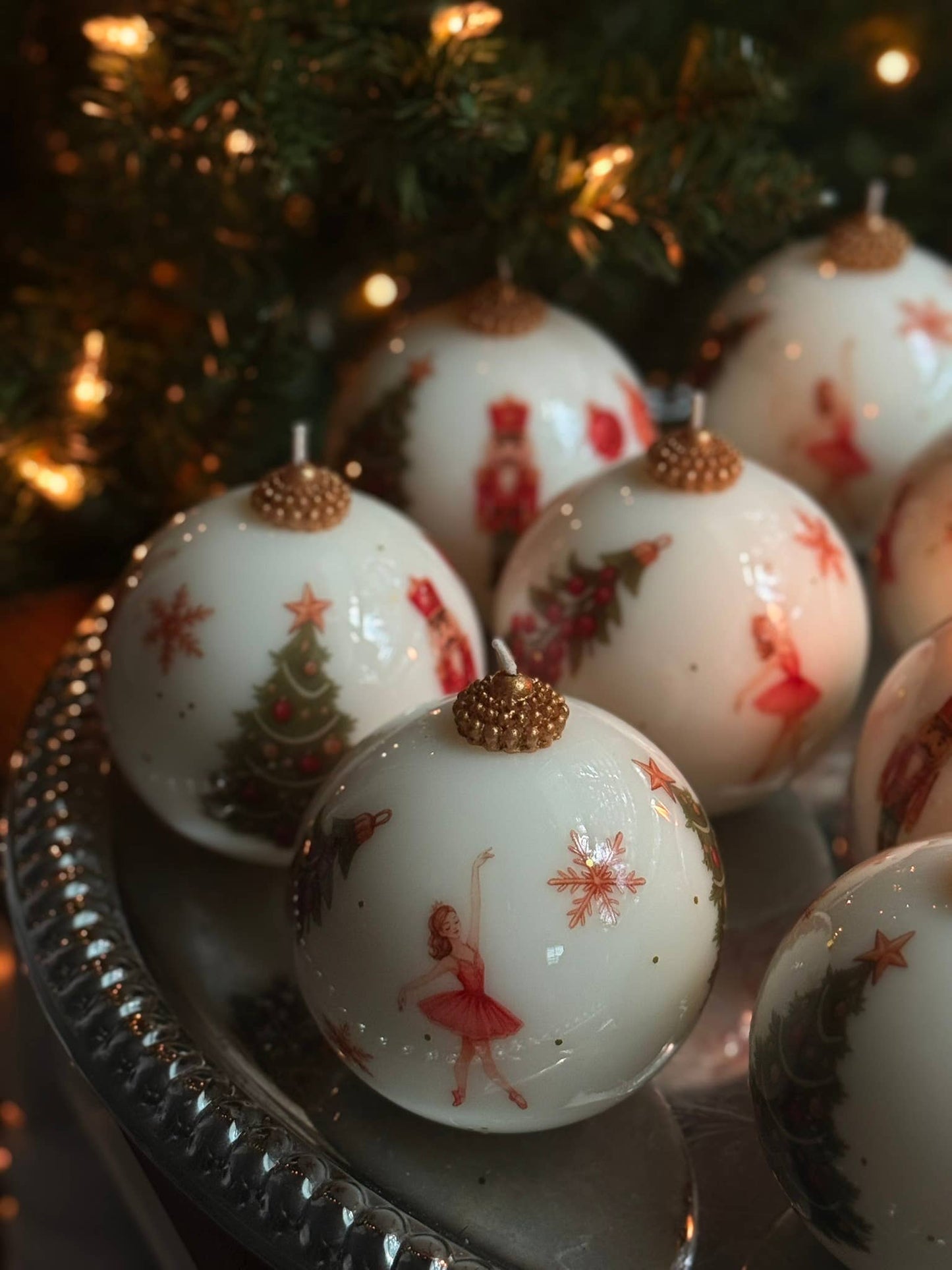 Vintage Style Christmas Candle Ornament: Holiday candle