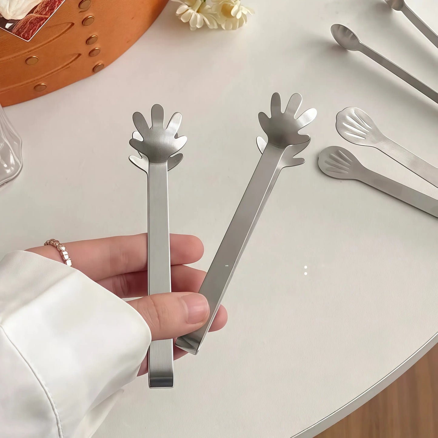 Novelty Mini Snack Tongs (Stainless Steel)