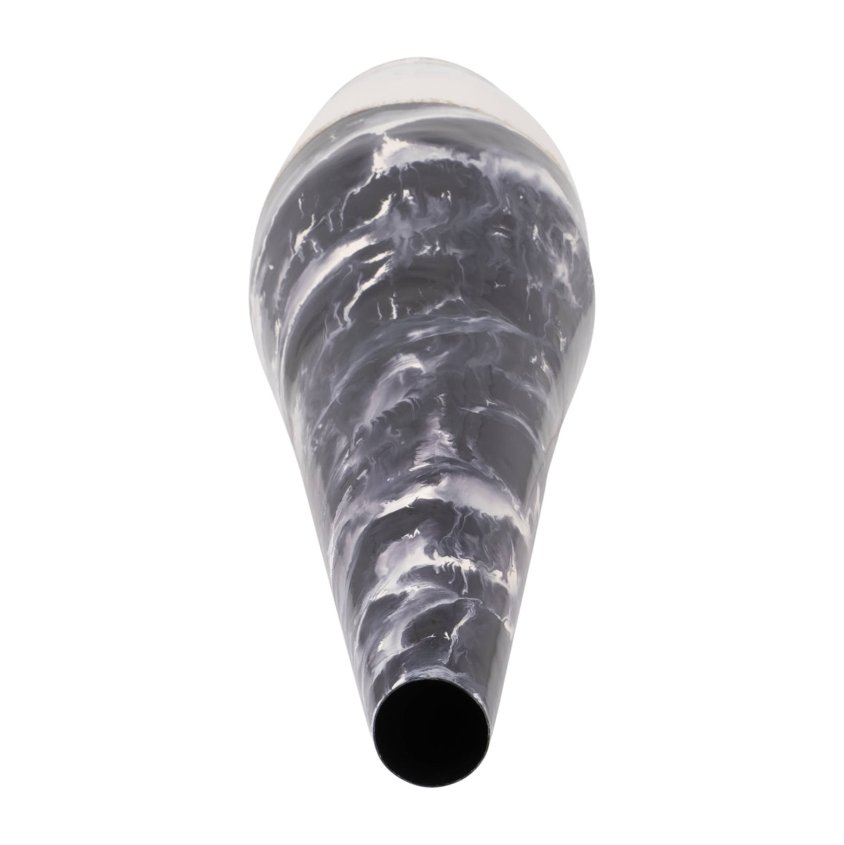 Decorative Vase - Blue/Ivory Metal Tapered Neptune, 35 in.