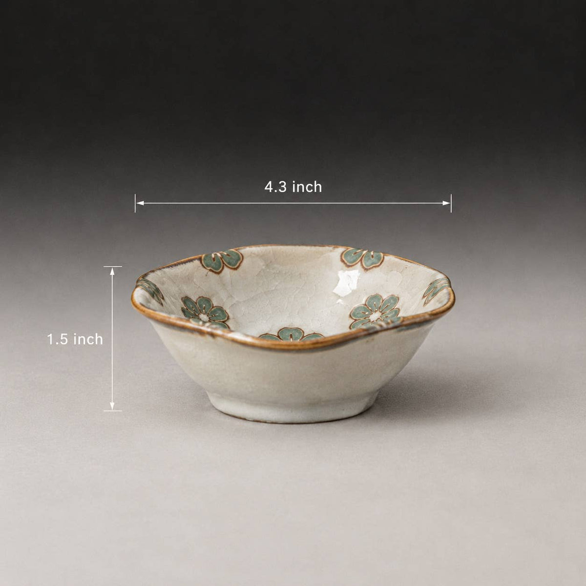 Hand-Painted Ceramic Floral Dipping Sauce Dish