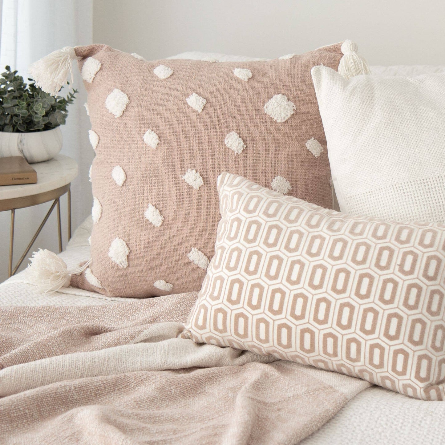 Lillee Polka Dot Shag Pillow