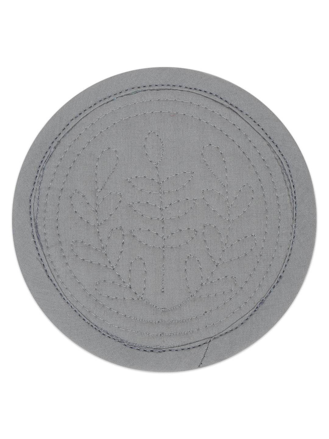 Set of 4 Grey Quilted Coaster |Quilted Fabric Drink Coaster