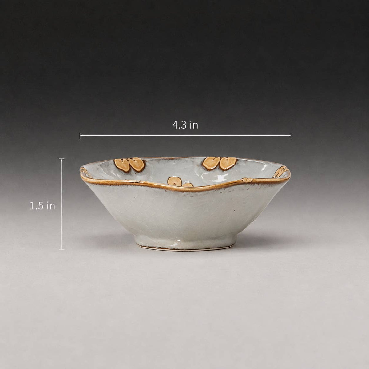 Hand-Painted Ceramic Floral Dipping Sauce Dish