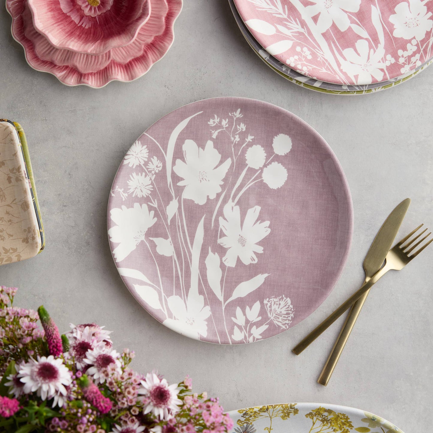 Wildflowers Dinner Plate 11in 4 asst