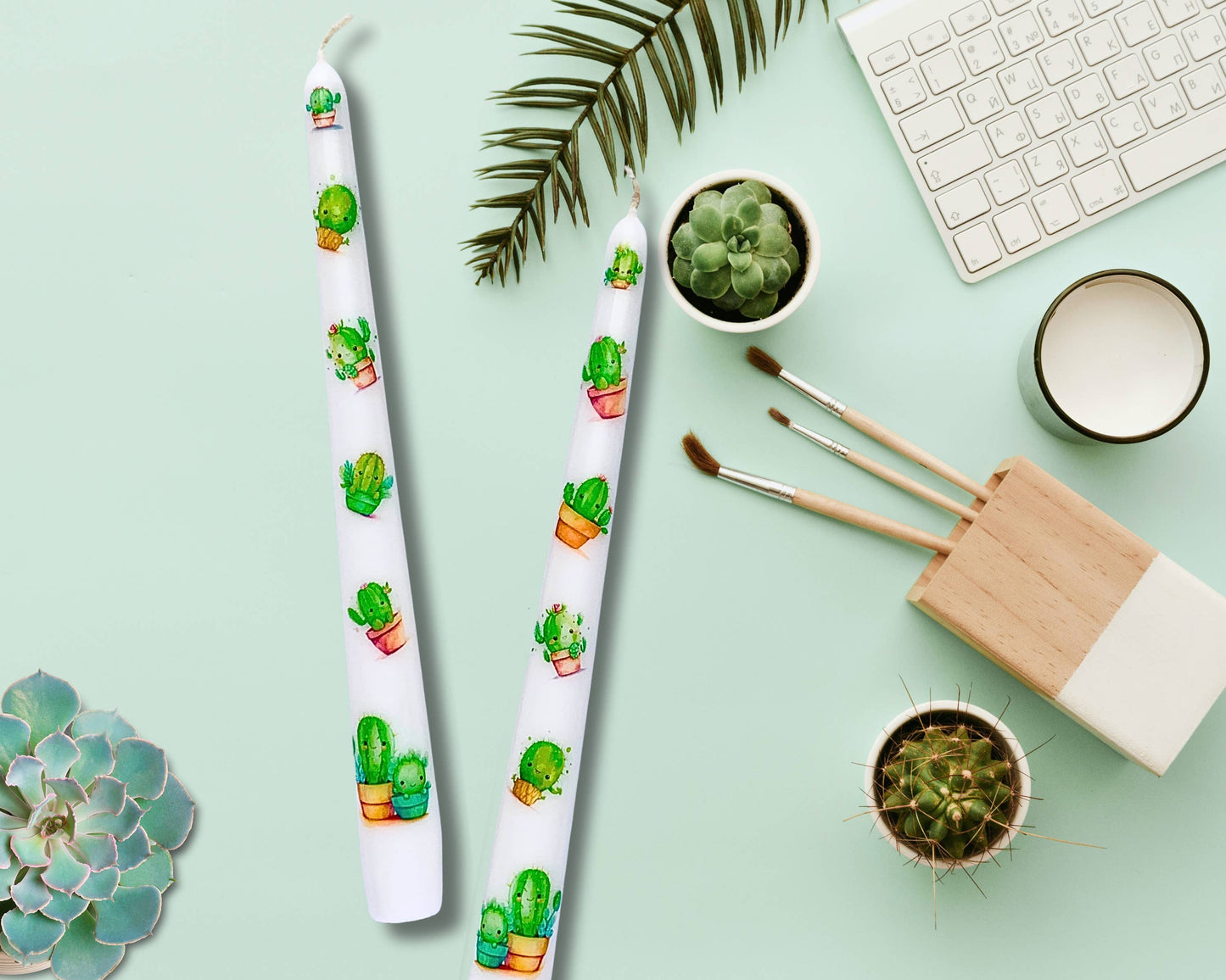 Southwest Succulent Taper Candles Home Decor and Gifts