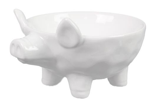 Ceramic Large White Pig Footed Bowl