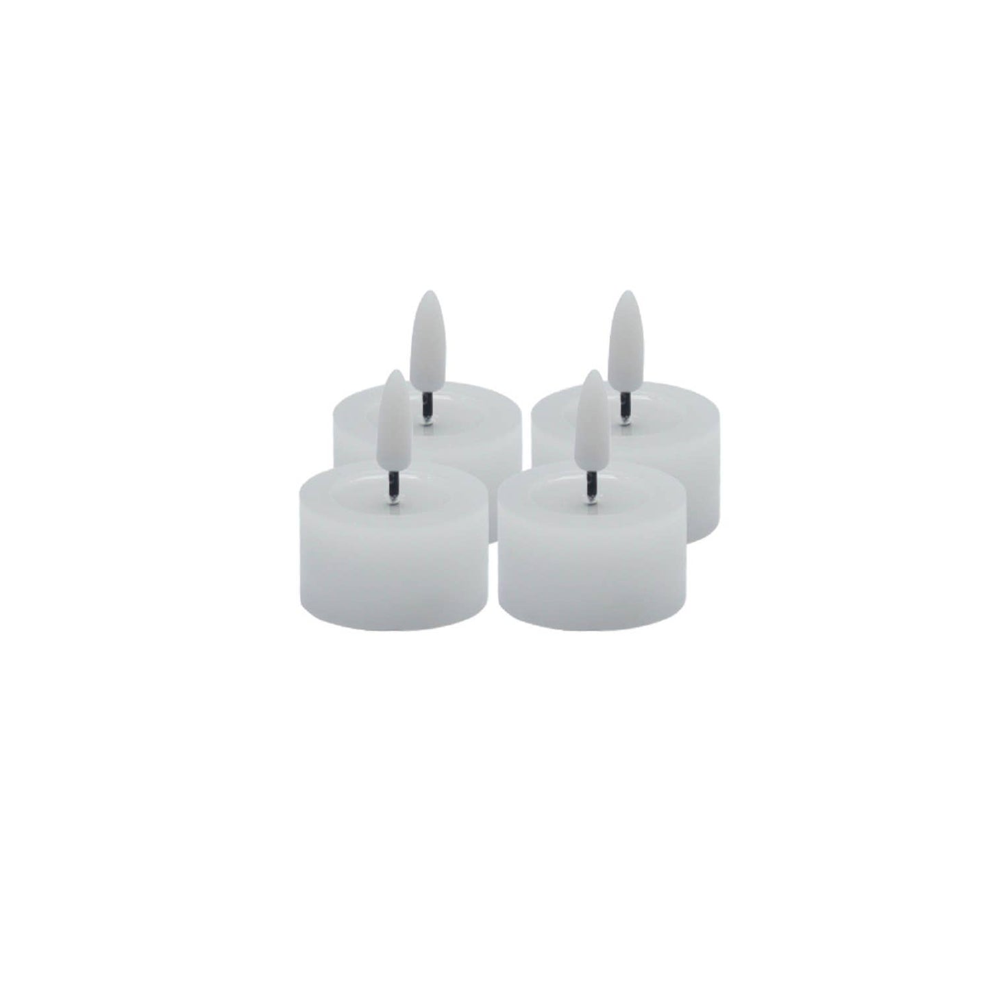 Set of 4 White Flameless Tealight Candles