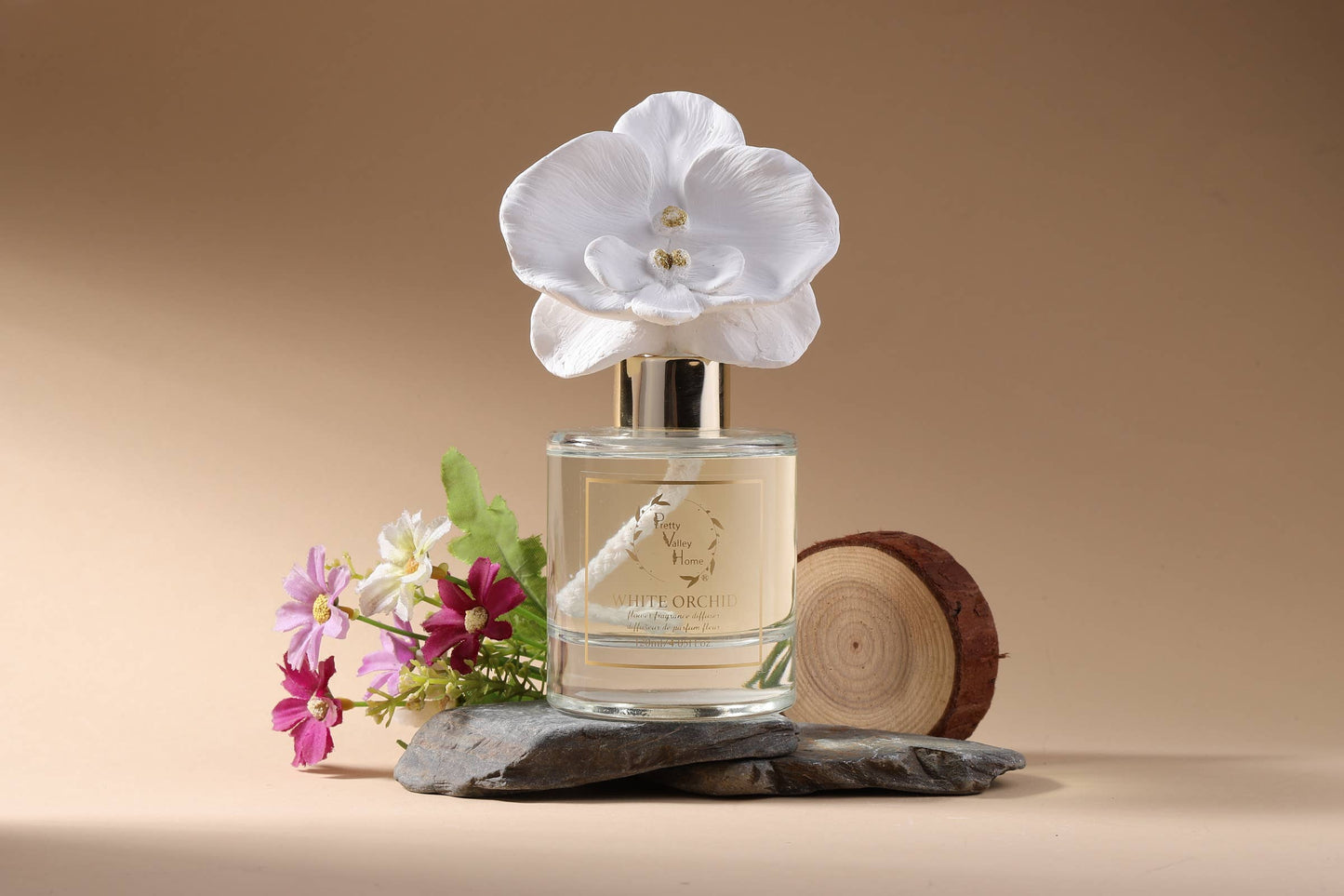 Golden Orchid Flower Diffuser Gift Set - White Orchid