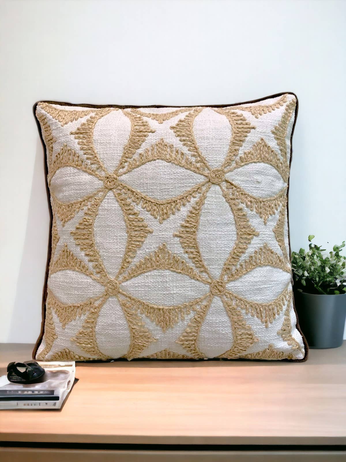 Handmade Floral Throw Pillow