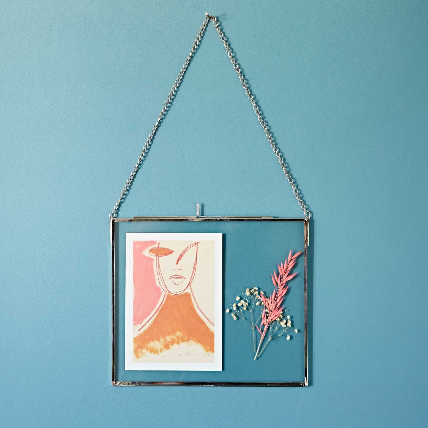 Dia Large Silver Glass Hanging Photo Frames - Handmade