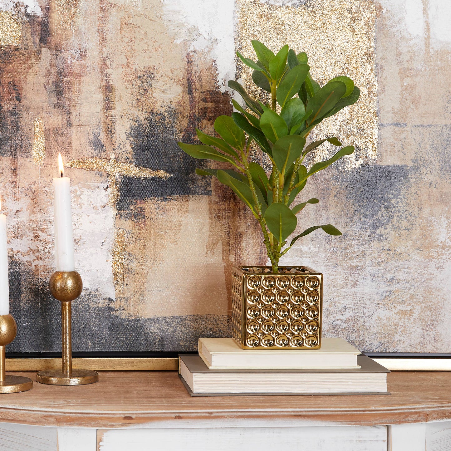 Glam Green Faux Foliage Artificial Plant