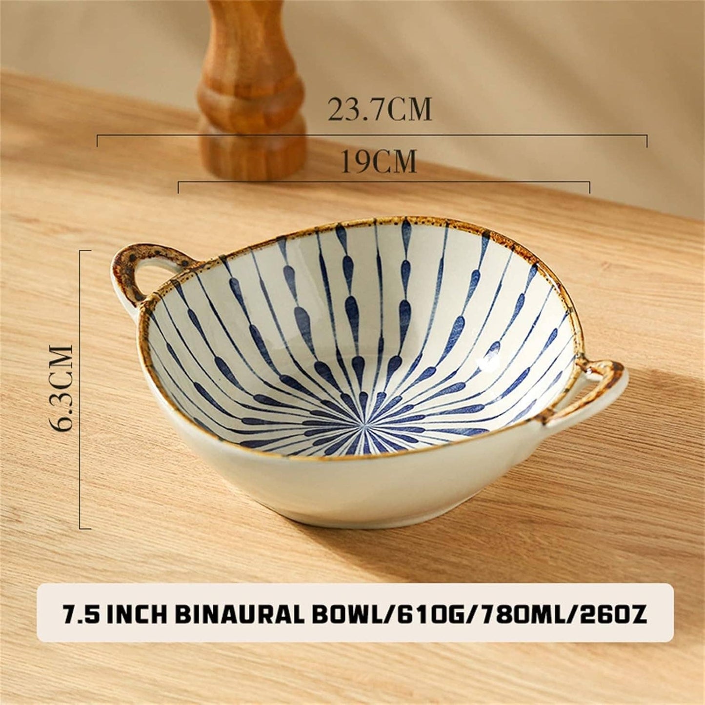 Hand-Painted 27oz Ceramic Artisan Bowl