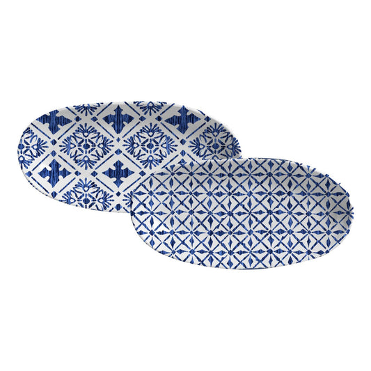 Deep Oval Platter Large 12.6 x 6.3" Set of 2 designs Maya