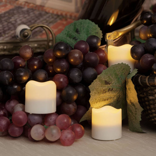 Flameless Resin LED Tea Light Candles with Timer 4-Pack