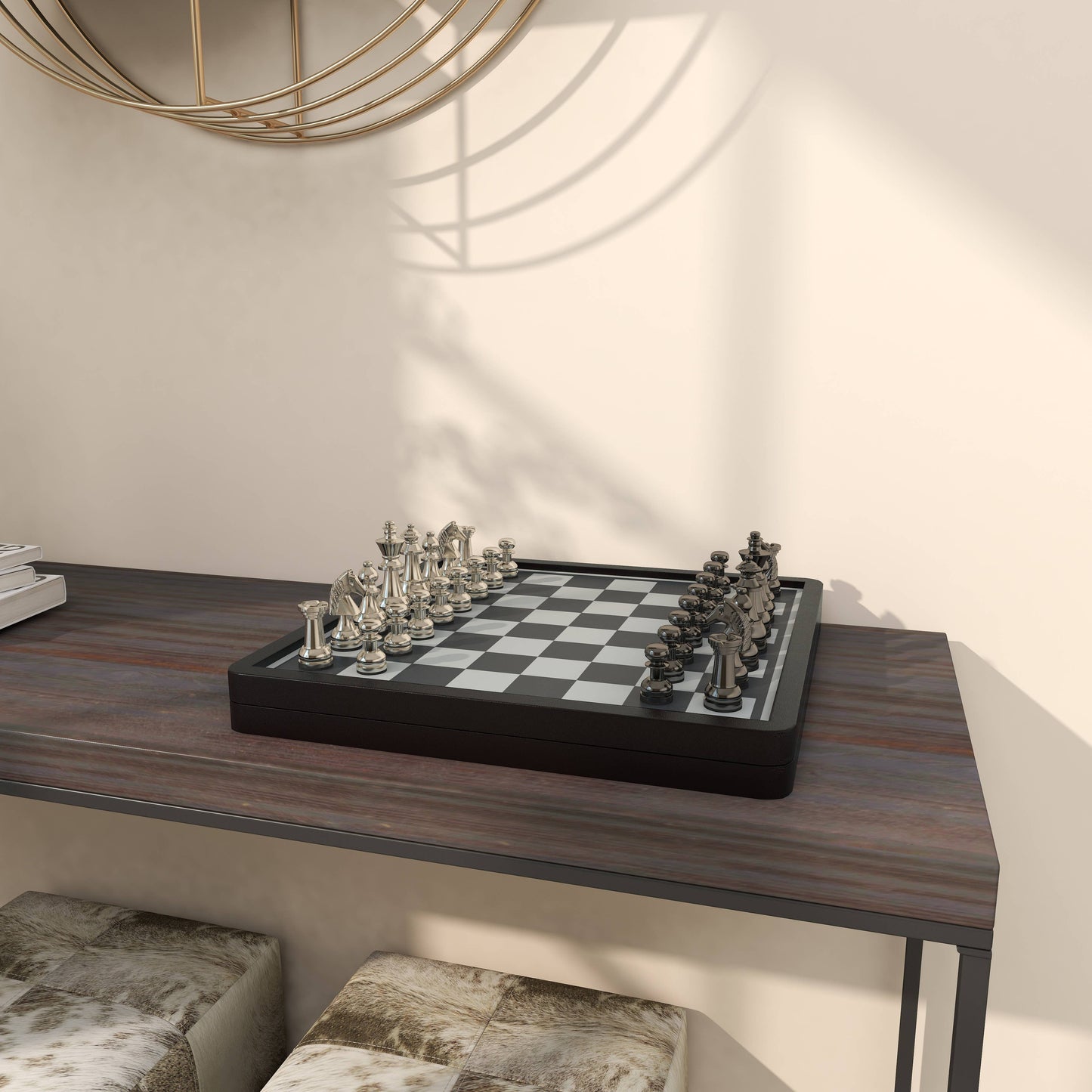 Traditional Black Aluminum Metal Game Set