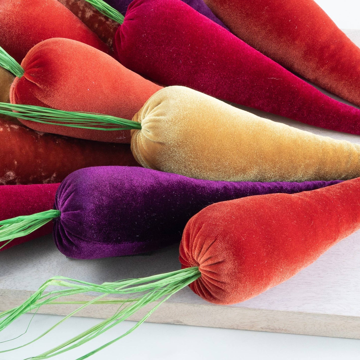 Lush Velvet Carrots Spring Basket Decor, Unique Wall Hanging