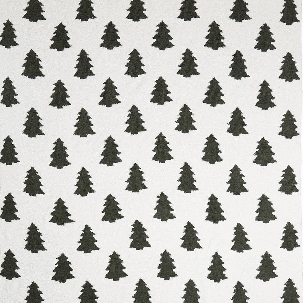 Christmas Trees Pattern Print Cozy Soft Throw Blanket