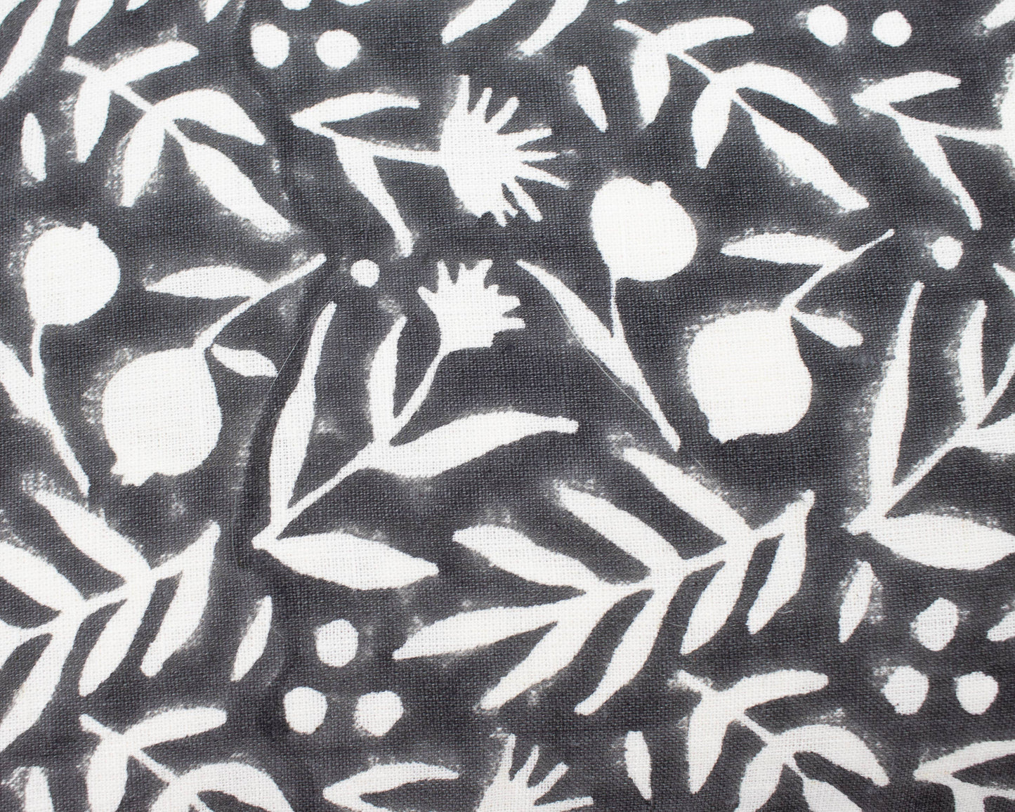 Aja Floral Block Print Pillow - Faded Black