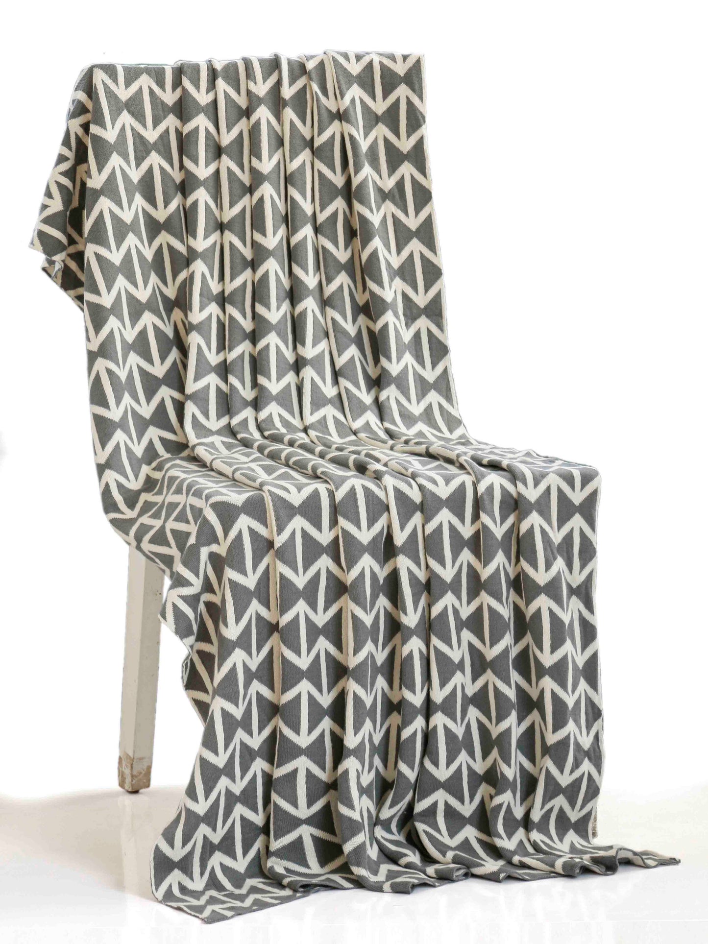 Anna Knitted Cotton Throw Blanket