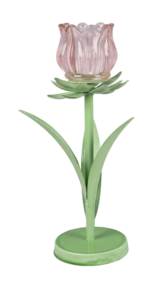 Metal Tulip Tealight Candle Holder, Large